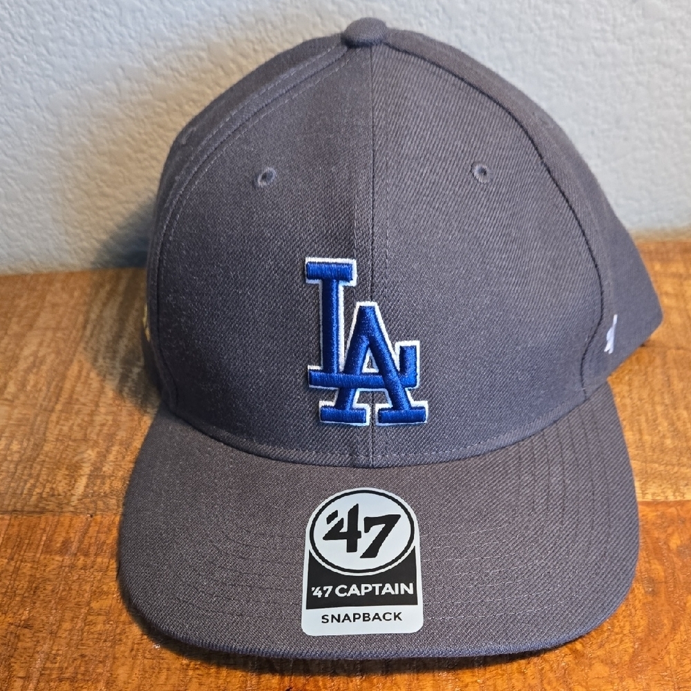 LA Dodgers 47 Captain Snapback Grey And Blue Cap‎